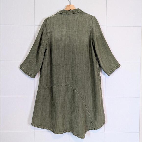 AG jeans heavyweight linen blend oversized shirt dress - Picture 5 of 7